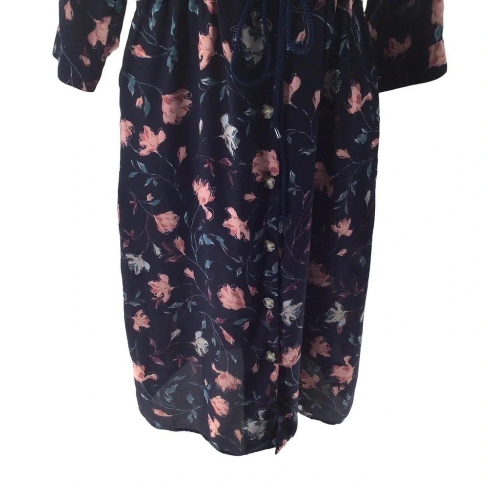 Lulus Women’s‎ Floral Button Down Cinched Waist Midi Dress